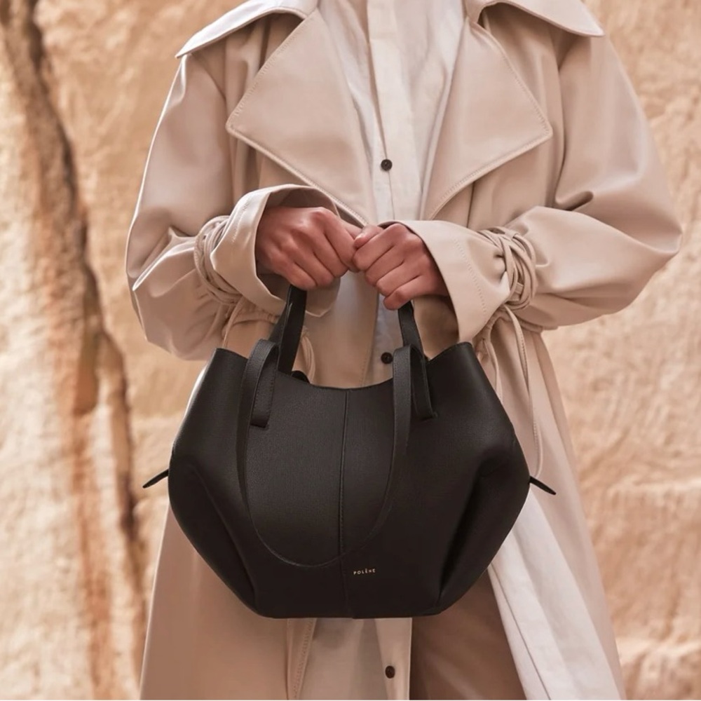 Polène Black Mini Cyme Leather Tote - Picture 7 of 9
